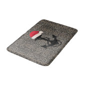 schöner, eleganter ANCHOR mit WEIHNACHTSMANNMÜTZE  Badematte (Schrägansicht)