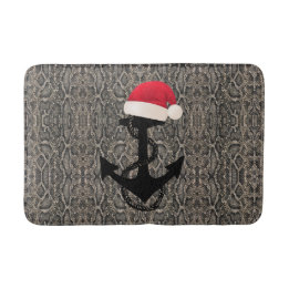 schöner, eleganter ANCHOR mit WEIHNACHTSMANNMÜTZE Badematte