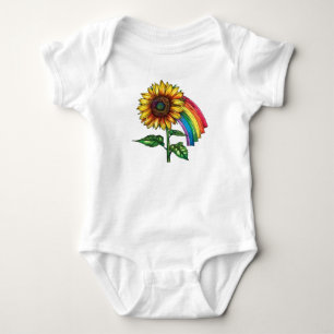 schöner eleganter Druck mit Sonnenblume Baby Strampler