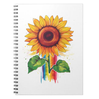 schöner eleganter Druck mit Sonnenblume Notizblock