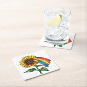 schöner eleganter Druck mit Sonnenblume Rechteckiger Pappuntersetzer (Vor Ort)