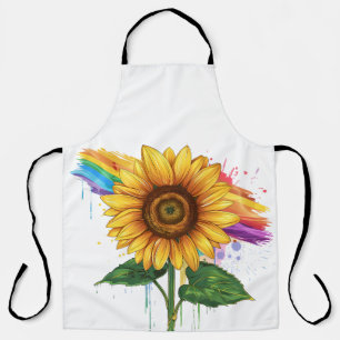 schöner eleganter Druck mit Sonnenblume Schürze