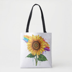 schöner eleganter Druck mit Sonnenblume Tasche