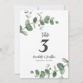 Schöner, eleganter eucalyptus foliage Hochzeitstis Einladung (Rückseite)