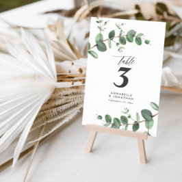 Schöner, eleganter eucalyptus foliage Hochzeitstis Einladung