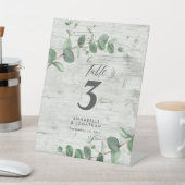 Schöner, eleganter eucalyptus foliage Hochzeitstis Sockelschild (In SItu)