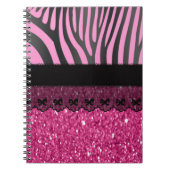 Schöner, eleganter, mädchenhafter Zebralace-Glitze Notizblock (Vorderseite)