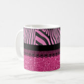 Schöner, eleganter, magischer Zebraeffekt Glitzer Kaffeetasse (Vorderseite Links)