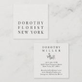 Schöner eleganter, weißer, minimalistischer Floris Quadratische Visitenkarte (Vorne/Hinten)