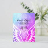 Schöner Engel Gottes Gebet Pink Wasserfarbe Postkarte (Stehend Vorderseite)