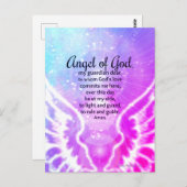 Schöner Engel Gottes Gebet Pink Wasserfarbe Postkarte (Vorne/Hinten)