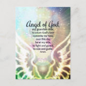 Schöner Engel Gottes Gebet Wings Green Blue Postkarte (Vorderseite)