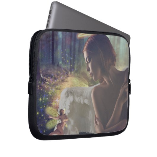 Schöner Engel mit Faiasy Fantasy Art Laptopschutzhülle (Vorne Rechts)