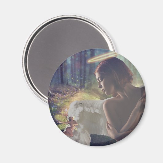 Schöner Engel mit Faiasy Fantasy Art Magnet (Vorderseite/Rückseite)