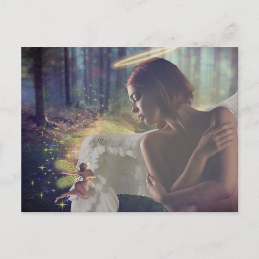 Schöner Engel mit Faiasy Fantasy Art Postkarte (Vorderseite)
