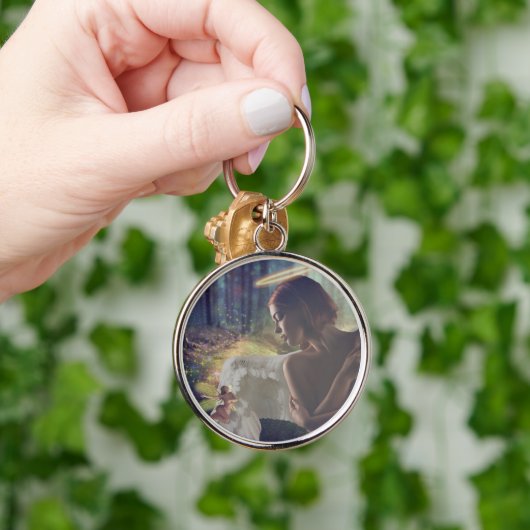 Schöner Engel mit Faiasy Fantasy Art Schlüsselanhänger (Hand)