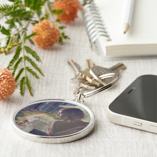 Schöner Engel mit Faiasy Fantasy Art Schlüsselanhänger (Seite)