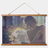 Schöner Engel mit Faiasy Fantasy Art Wandteppich Mit Holzrahmen (Vorne)