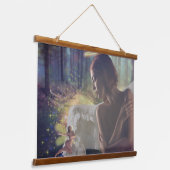 Schöner Engel mit Faiasy Fantasy Art Wandteppich Mit Holzrahmen (Gewinkelt)