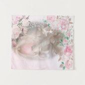 Schöner Engel mit Tauben und Rosen Wandteppich (Vorderseite (Horizontal))