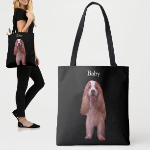 Schöner englischer Cocker Spaniel Hund auf Schwarz Tasche