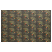 Schöner englischer Robin in einem Garten Stoff (Fat Quarter (45,7 x 55,9 cm))