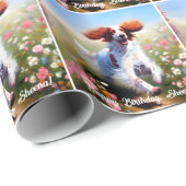 Schöner englischer Setter Geschenkpapier (Rolleneckpunkt)