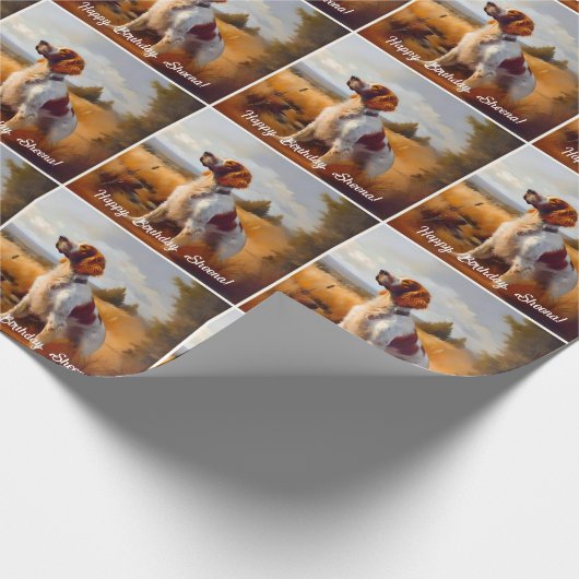 Schöner englischer Setter Geschenkpapier (Ecke)