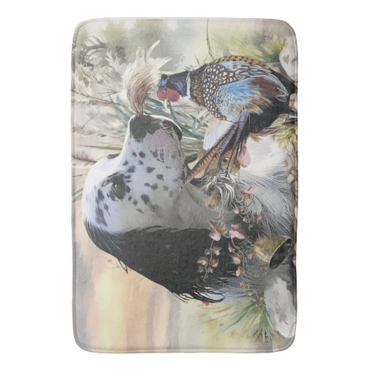 Schöner englischer Setter mit Pheasant , Kunst Badematte (Vorderseite Vertikal)