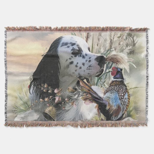 Schöner englischer Setter mit Pheasant , Kunst Decke (Vorderseite)