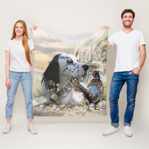 Schöner englischer Setter mit Pheasant , Kunst Fleecedecke