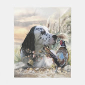 Schöner englischer Setter mit Pheasant , Kunst Fleecedecke (Vorderseite)