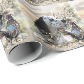 Schöner englischer Setter mit Pheasant , Kunst Geschenkpapier (Rolleneckpunkt)