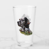 Schöner englischer Setter mit Pheasant , Kunst Glas (Rückseite)