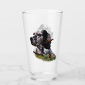 Schöner englischer Setter mit Pheasant , Kunst Glas (Vorderseite)