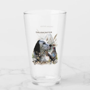 Schöner englischer Setter mit Pheasant , Kunst Glas