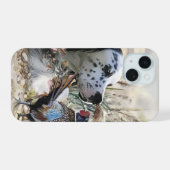 Schöner englischer Setter mit Pheasant , Kunst iPhone 15 Hülle (Rückseite (Horizontal))