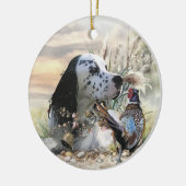 Schöner englischer Setter mit Pheasant , Kunst Keramik Ornament (Links)
