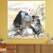 Schöner englischer Setter mit Pheasant , Kunst Leinwanddruck (Insitu (Wohnzimmer))