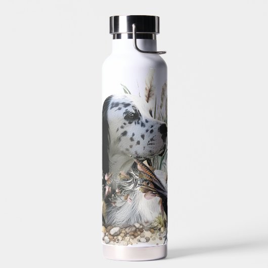 Schöner englischer Setter mit Pheasant , Kunst Trinkflasche (Links)