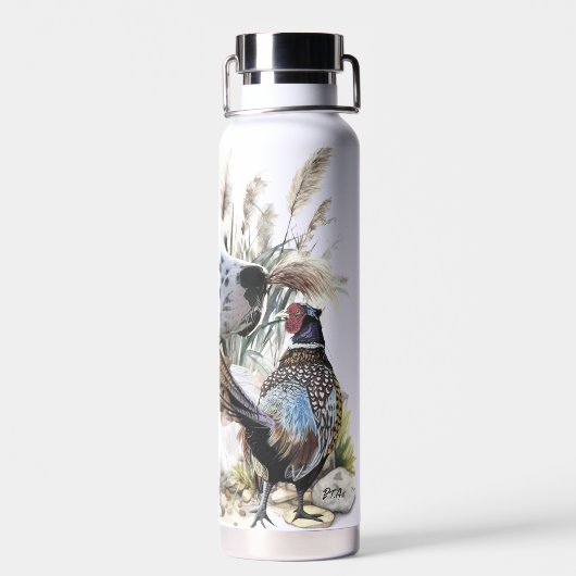Schöner englischer Setter mit Pheasant , Kunst Trinkflasche (Rückseite)