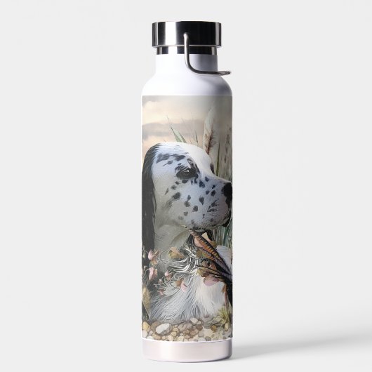 Schöner englischer Setter mit Pheasant , Kunst Trinkflasche (Links)
