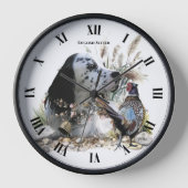 Schöner englischer Setter mit Pheasant , Kunst Uhr (Vorderseite)