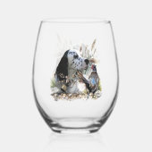 Schöner englischer Setter mit Pheasant , Kunst Weinglas Ohne Stiel (Vorderseite)