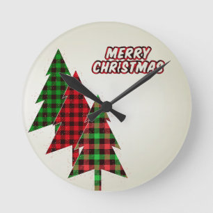 Schöner, erstaunlicher Weihnachtsbaum Runde Wanduhr