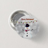 Schöner, erstaunlicher Weihnachtsschneemann Button (Vorne & Hinten)