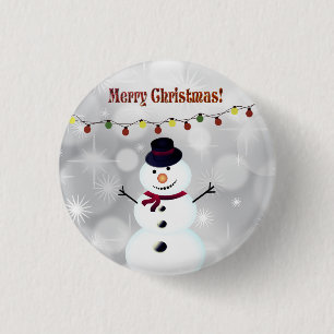 Schöner, erstaunlicher Weihnachtsschneemann Button