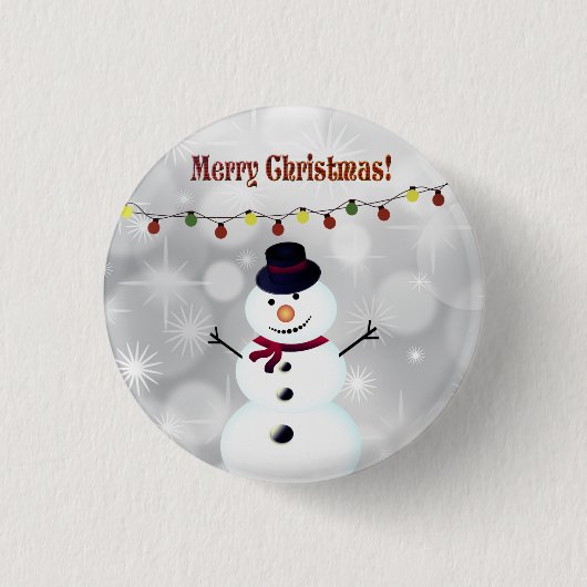 Schöner, erstaunlicher Weihnachtsschneemann Button (Vorderseite)