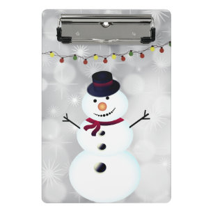 Schöner, erstaunlicher Weihnachtsschneemann Mini Klemmbrett
