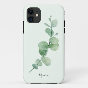 Schöner Eukalyptus minimalistischer Grün, indivi Case-Mate iPhone Hülle